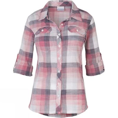 Camisa Columbia Camp Henry Manga Larga Mujer Rosas - Chile UVH528943